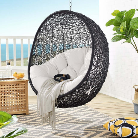 Hanging Basket Swing Chair For Indoor and Outdoor Decor - Encase Swing Outdoor Patio Lounge Chair - BUILDMYPLACE