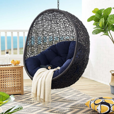 Hanging Basket Swing Chair For Indoor and Outdoor Decor - Encase Swing Outdoor Patio Lounge Chair - BUILDMYPLACE