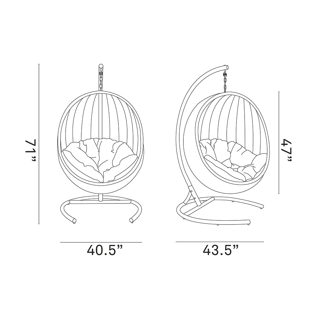 Hanging Basket Swing Chair For Indoor/Outdoor Decor - Encase Swing Outdoor Patio Lounge Chair - BUILDMYPLACE