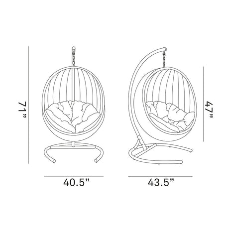 Hanging Basket Swing Chair For Indoor/Outdoor Decor - Encase Swing Outdoor Patio Lounge Chair - BUILDMYPLACE
