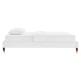 Harlow Queen Performance Velvet Platform Bed Frame - BUILDMYPLACE