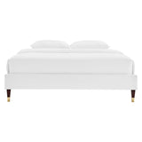 Harlow Queen Performance Velvet Platform Bed Frame - BUILDMYPLACE