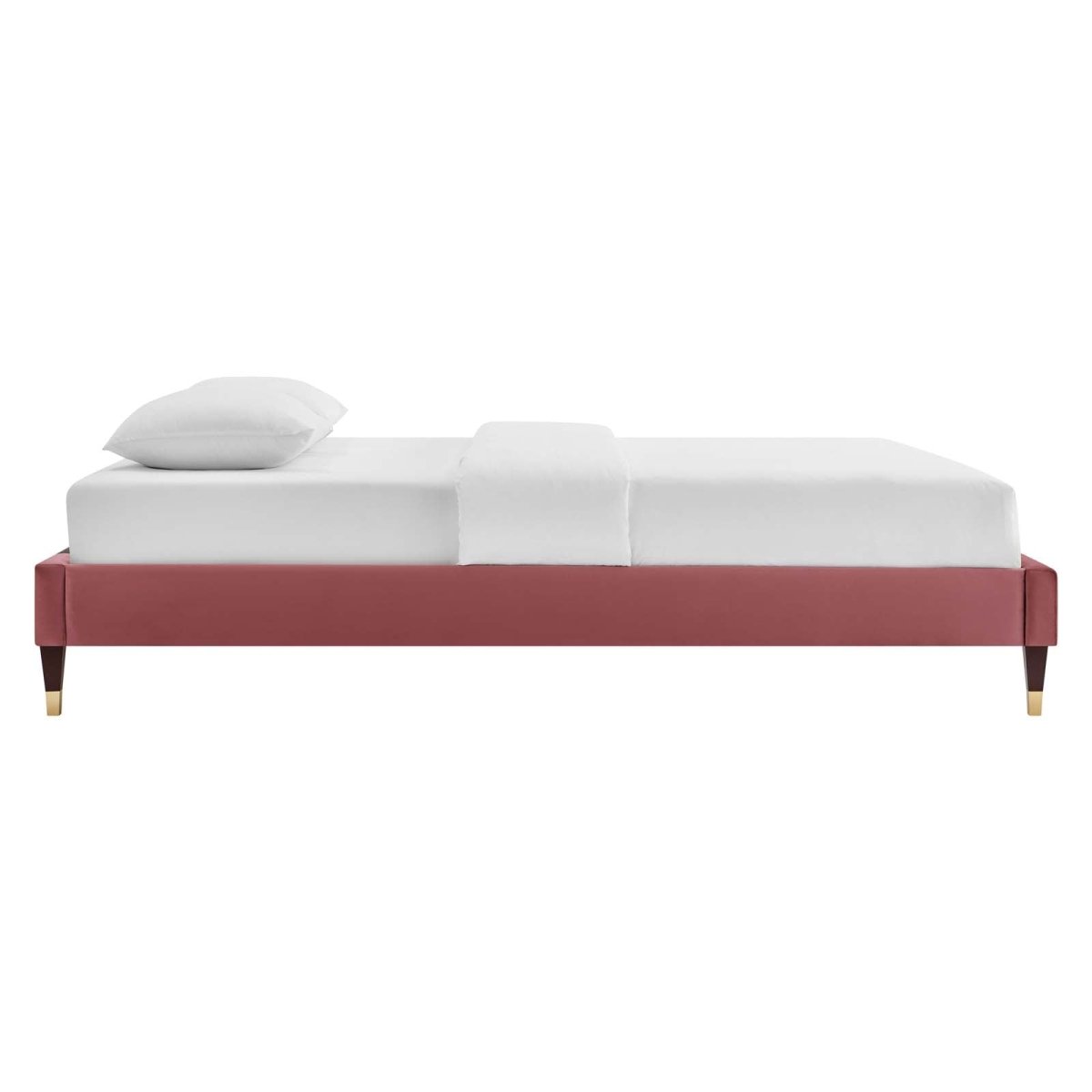 Harlow Queen Performance Velvet Platform Bed Frame - BUILDMYPLACE