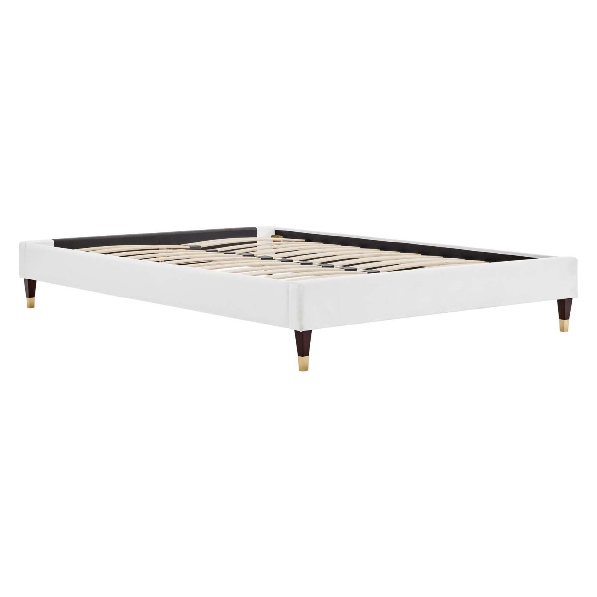 Harlow Queen Performance Velvet Platform Bed Frame - BUILDMYPLACE