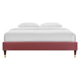 Harlow Queen Performance Velvet Platform Bed Frame - BUILDMYPLACE