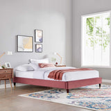 Harlow Queen Performance Velvet Platform Bed Frame - BUILDMYPLACE