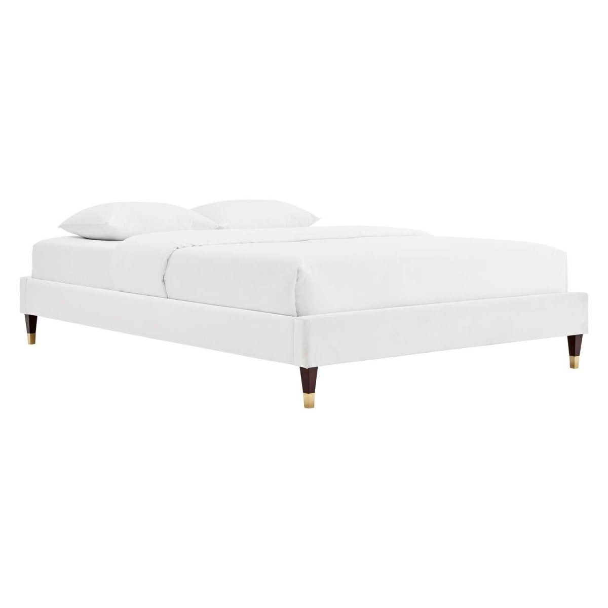 Harlow Queen Performance Velvet Platform Bed Frame - BUILDMYPLACE