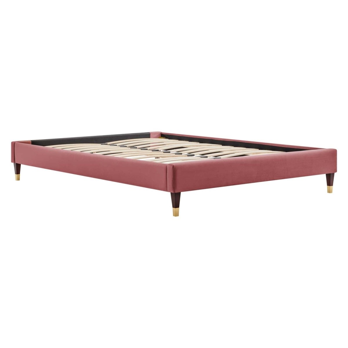 Harlow Queen Performance Velvet Platform Bed Frame - BUILDMYPLACE