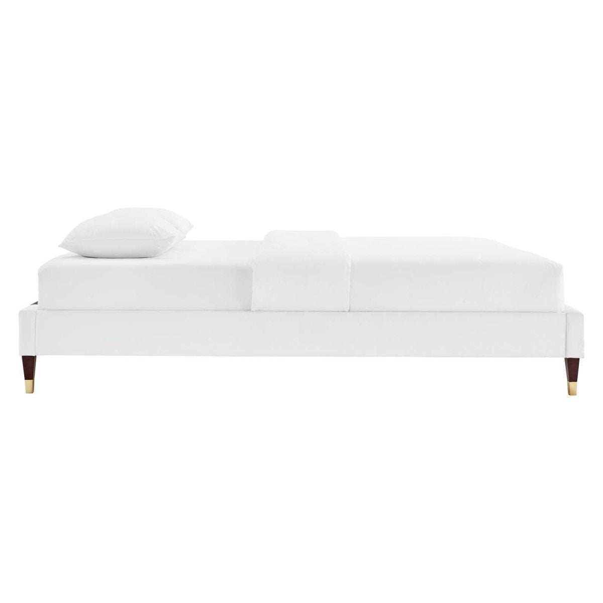 Harlow Twin Performance Velvet Platform Bed Frame - BUILDMYPLACE