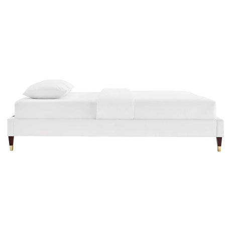 Harlow Twin Performance Velvet Platform Bed Frame - BUILDMYPLACE