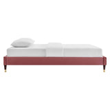 Harlow Twin Performance Velvet Platform Bed Frame - BUILDMYPLACE