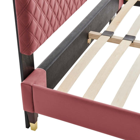 Harlow Twin Performance Velvet Platform Bed Frame - BUILDMYPLACE
