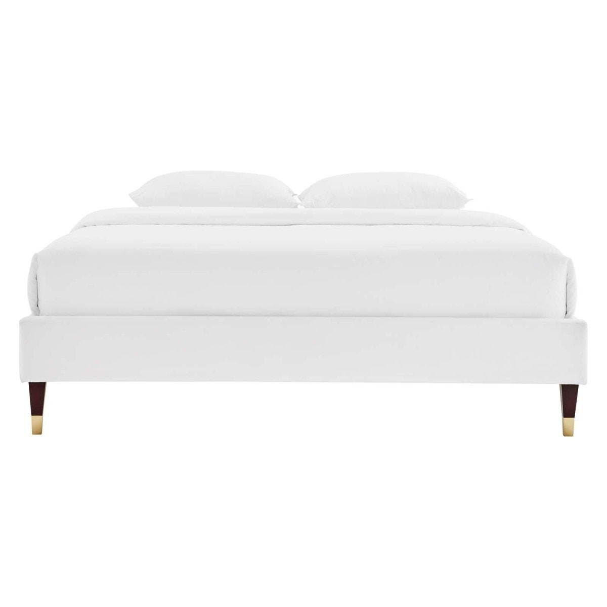 Harlow Twin Performance Velvet Platform Bed Frame - BUILDMYPLACE