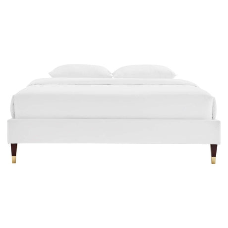 Harlow Twin Performance Velvet Platform Bed Frame - BUILDMYPLACE