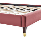 Harlow Twin Performance Velvet Platform Bed Frame - BUILDMYPLACE