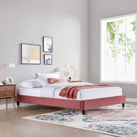 Harlow Twin Performance Velvet Platform Bed Frame - BUILDMYPLACE