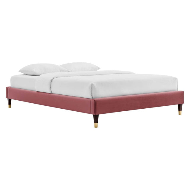Harlow Twin Performance Velvet Platform Bed Frame - BUILDMYPLACE