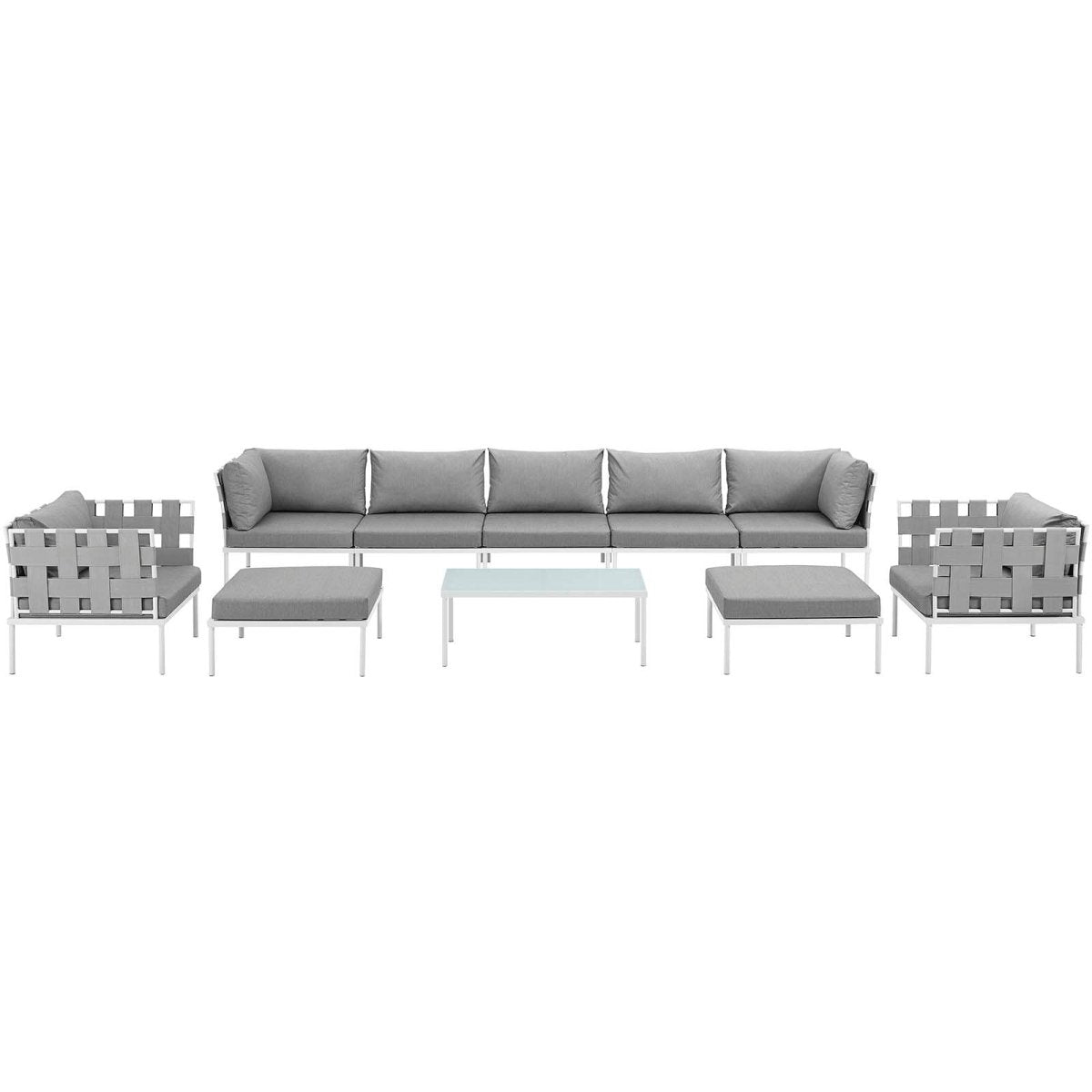 Harmony 10 Piece Outdoor Patio Aluminum Sectional Sofa Set - BUILDMYPLACE