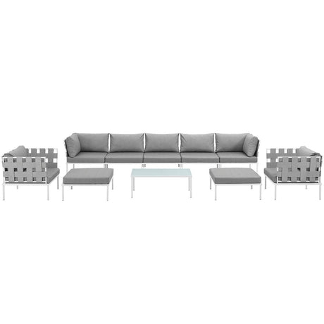 Harmony 10 Piece Outdoor Patio Aluminum Sectional Sofa Set - BUILDMYPLACE