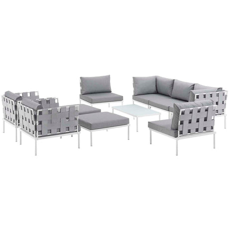 Harmony 10 Piece Outdoor Patio Aluminum Sectional Sofa Set - BUILDMYPLACE