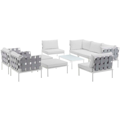 Harmony 10 Piece Outdoor Patio Aluminum Sectional Sofa Set - BUILDMYPLACE