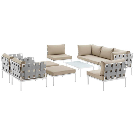 Harmony 10 Piece Outdoor Patio Aluminum Sectional Sofa Set - BUILDMYPLACE
