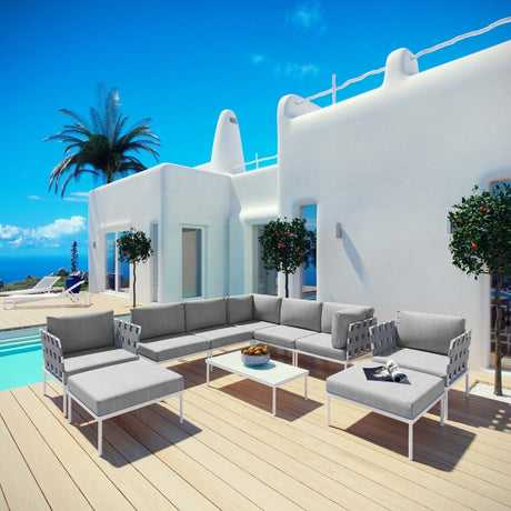 Harmony 10 Piece Outdoor Patio Aluminum Sectional Sofa Set - BUILDMYPLACE