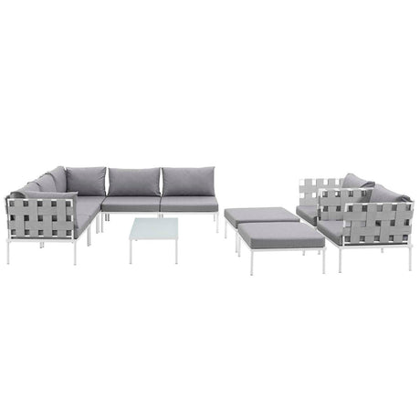 Harmony 10 Piece Outdoor Patio Aluminum Sectional Sofa Set - BUILDMYPLACE