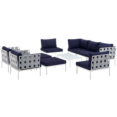 Harmony 10 Piece Outdoor Patio Aluminum Sectional Sofa Set - BUILDMYPLACE