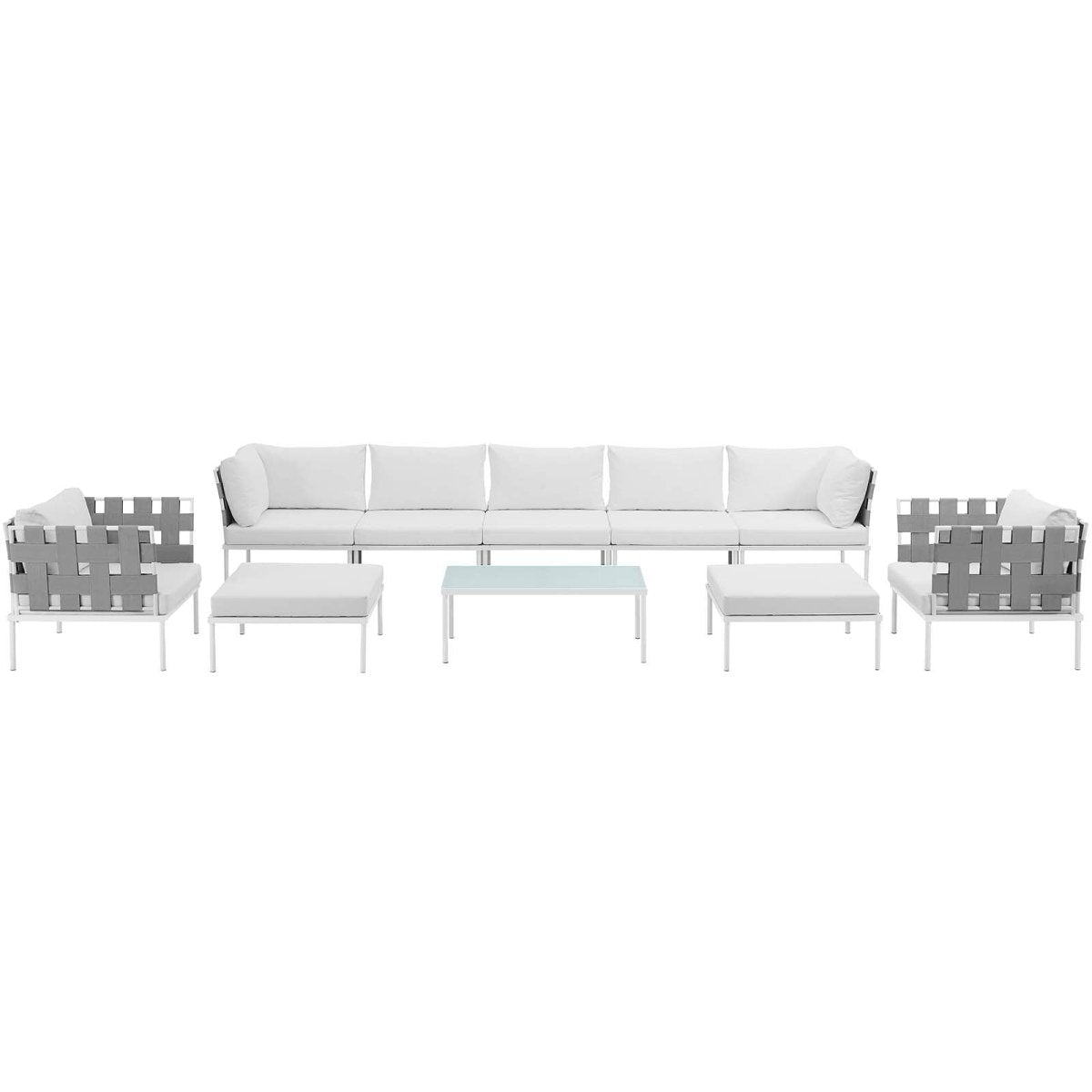 Harmony 10 Piece Outdoor Patio Aluminum Sectional Sofa Set - BUILDMYPLACE