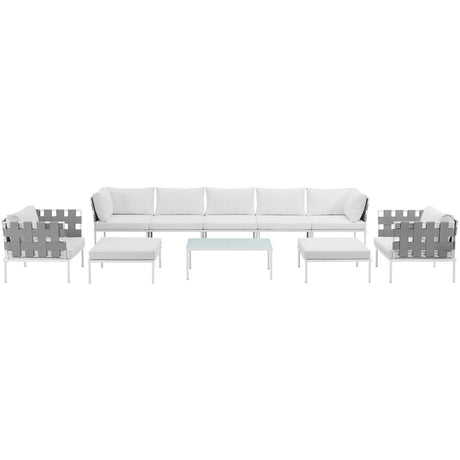 Harmony 10 Piece Outdoor Patio Aluminum Sectional Sofa Set - BUILDMYPLACE