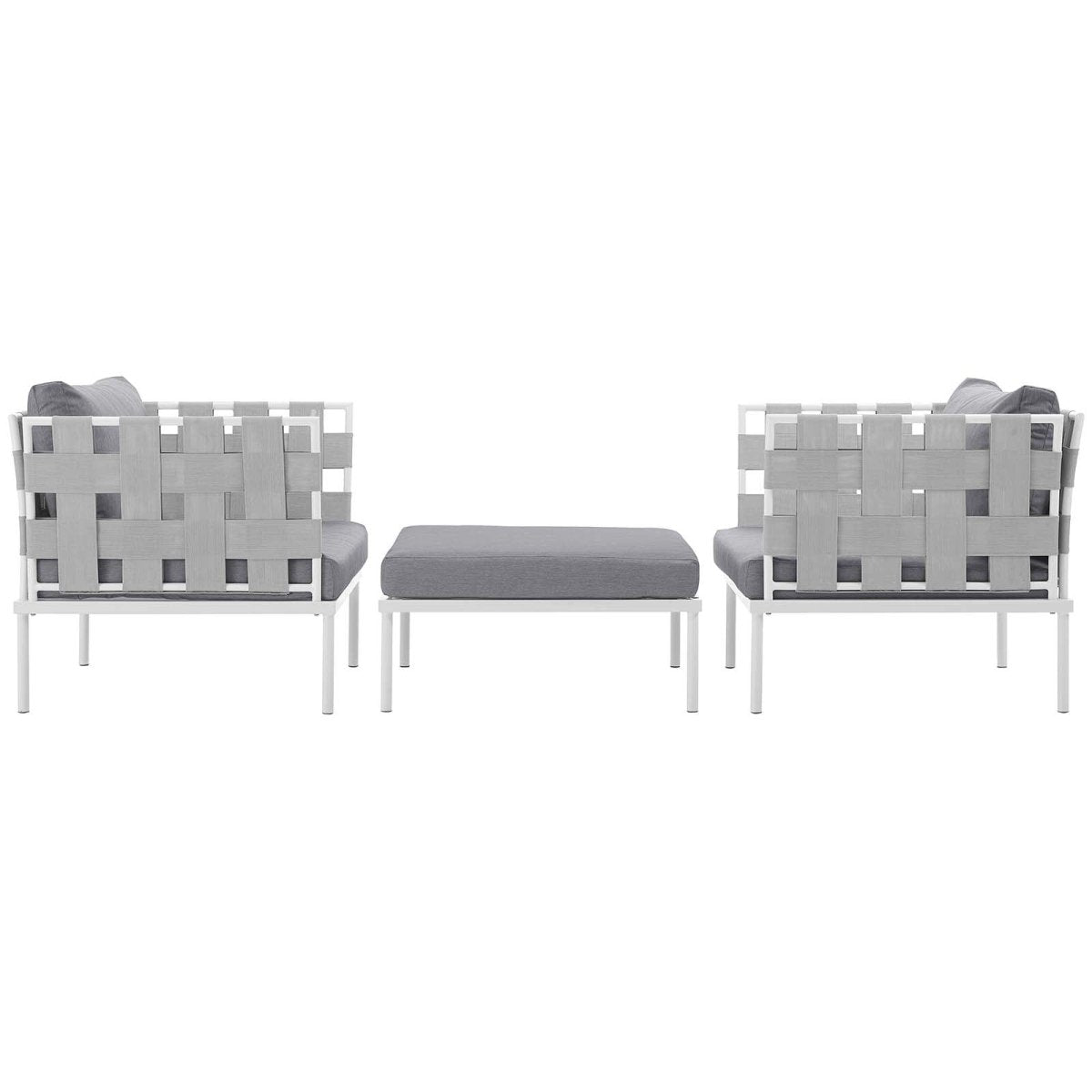 Harmony 3 Piece Outdoor Patio Aluminum Sectional Sofa Set - BUILDMYPLACE