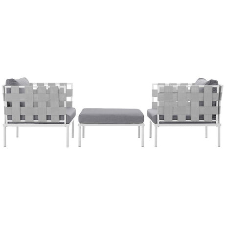 Harmony 3 Piece Outdoor Patio Aluminum Sectional Sofa Set - BUILDMYPLACE
