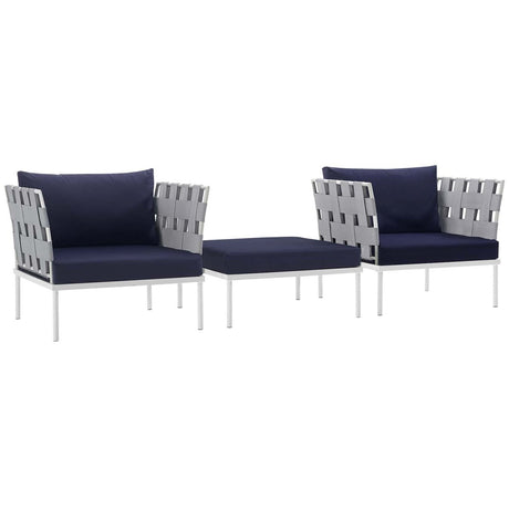 Harmony 3 Piece Outdoor Patio Aluminum Sectional Sofa Set - BUILDMYPLACE
