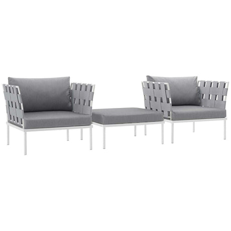 Harmony 3 Piece Outdoor Patio Aluminum Sectional Sofa Set - BUILDMYPLACE