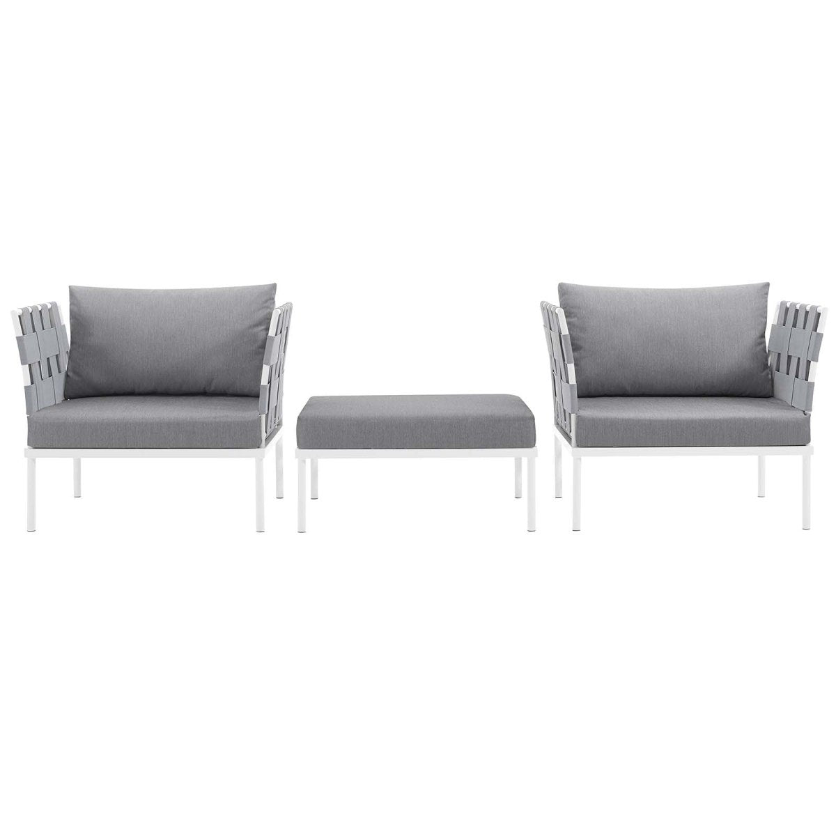 Harmony 3 Piece Outdoor Patio Aluminum Sectional Sofa Set - BUILDMYPLACE
