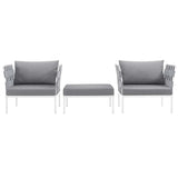 Harmony 3 Piece Outdoor Patio Aluminum Sectional Sofa Set - BUILDMYPLACE