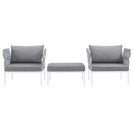 Harmony 3 Piece Outdoor Patio Aluminum Sectional Sofa Set - BUILDMYPLACE