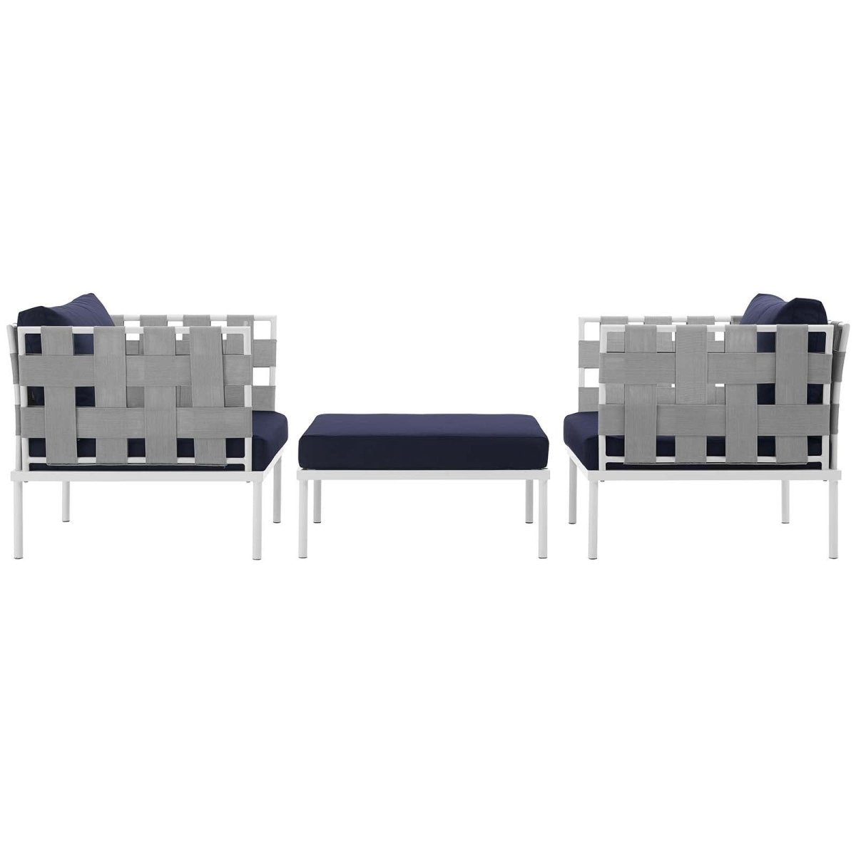 Harmony 3 Piece Outdoor Patio Aluminum Sectional Sofa Set - BUILDMYPLACE
