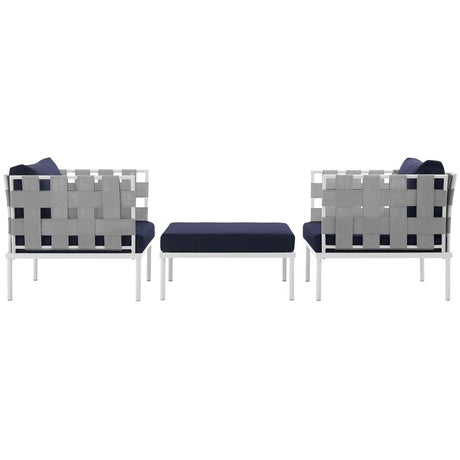 Harmony 3 Piece Outdoor Patio Aluminum Sectional Sofa Set - BUILDMYPLACE