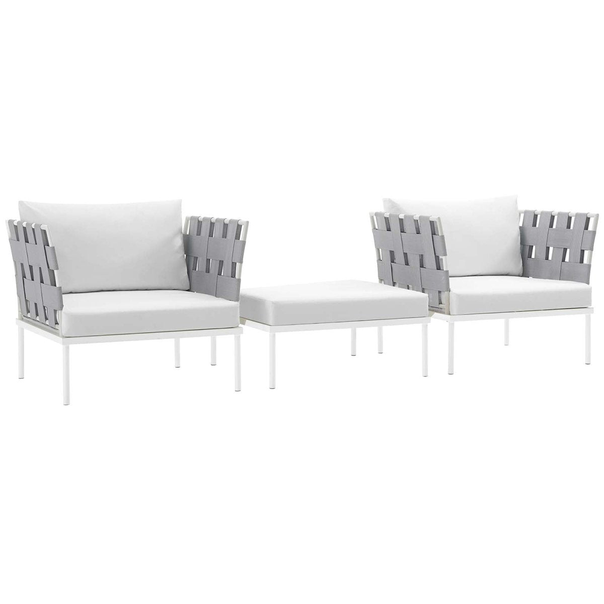 Harmony 3 Piece Outdoor Patio Aluminum Sectional Sofa Set - BUILDMYPLACE