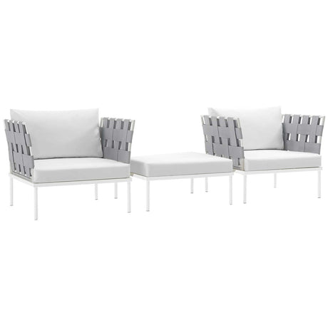 Harmony 3 Piece Outdoor Patio Aluminum Sectional Sofa Set - BUILDMYPLACE