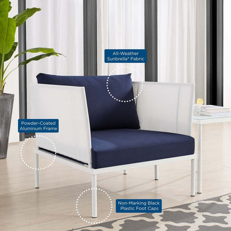 Harmony 3 - Piece Sunbrella Outdoor Patio Aluminum Seating Set - BUILDMYPLACE