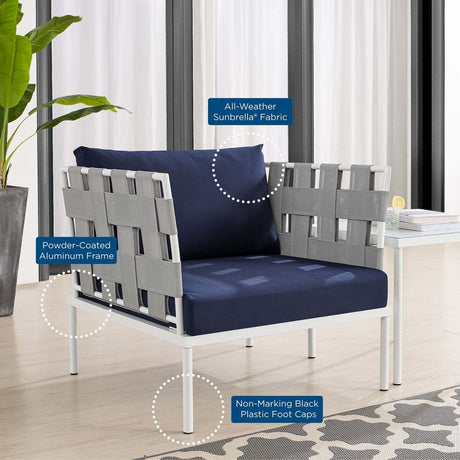 Harmony 3 - Piece Sunbrella Outdoor Patio Aluminum Seating Set - BUILDMYPLACE