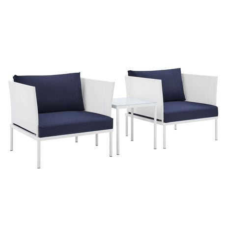 Harmony 3 - Piece Sunbrella Outdoor Patio Aluminum Seating Set - BUILDMYPLACE
