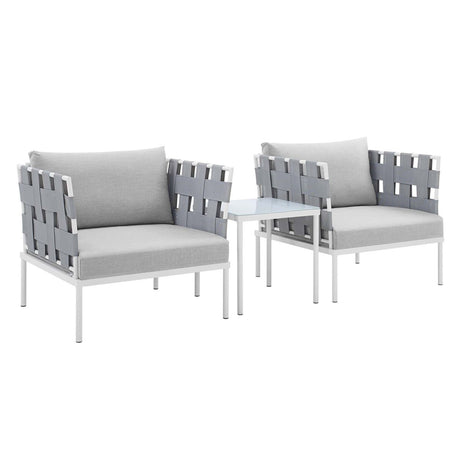 Harmony 3 - Piece Sunbrella Outdoor Patio Aluminum Seating Set - BUILDMYPLACE