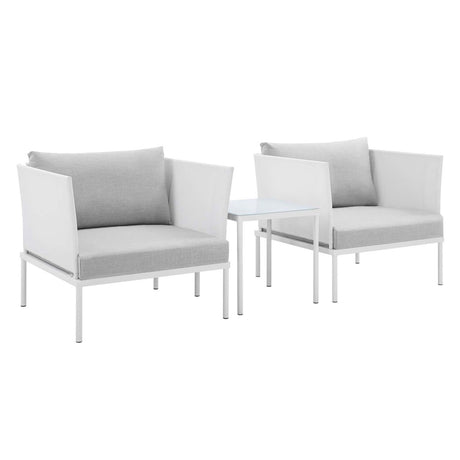 Harmony 3 - Piece Sunbrella Outdoor Patio Aluminum Seating Set - BUILDMYPLACE