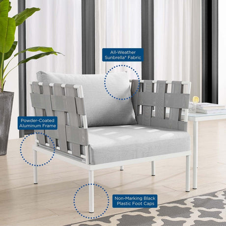 Harmony 3 - Piece Sunbrella Outdoor Patio Aluminum Seating Set - BUILDMYPLACE