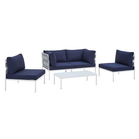 Harmony 4 - Piece Sunbrella Outdoor Patio Aluminum Seating Set - BUILDMYPLACE