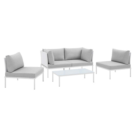 Harmony 4 - Piece Sunbrella Outdoor Patio Aluminum Seating Set - BUILDMYPLACE